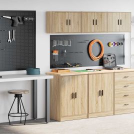 Garage Cabinets 2 pcs Sonoma Oak Engineered Wood