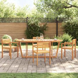 GLIHAL Garden Dining Table Oval 200x90x75 cm Acacia Wooden