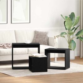 Nesting Tables Set of 3 - Black Oak Engineered Wood