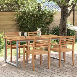 HAPARK Garden Dining Table 180x90x75 cm Acacia Wooden - Grey