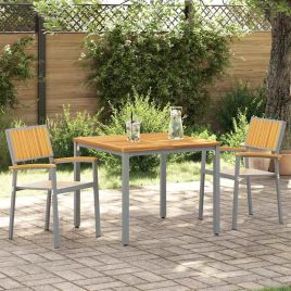 HAPARK Stacking Chair 2 pcs 56x57x87 cm Acacia Wooden - Brown