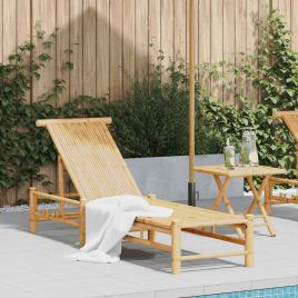 PANMERE Sun Lounger 55x199x30 cm Bamboo