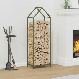 Firewood Rack Olive Green 40x25x120 cm Cold-rolled steel