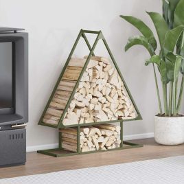 Firewood Rack Olive Green 80x25x90 cm Cold-rolled steel