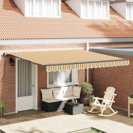 DERBRO Retractable Awning Multicolour 400x350 cm Polyester and Steel