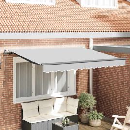 VEAVALE Awning Frame Retractable Manual Anthracite 3x2 m Metal