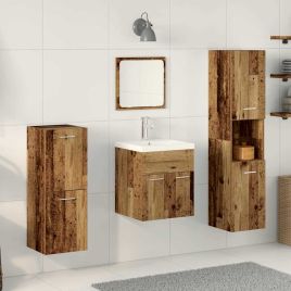 4 Piece Bathroom Furniture Set Old Wood Engineered Wood