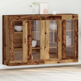 Wall Mounted Cabinets 2 pcs Old Wood 69.5x34x90 cm Engineered Wood