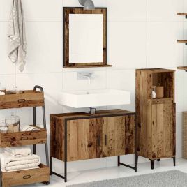 2 Piece Bathroom Furniture Set Old Wood Engineered Wood