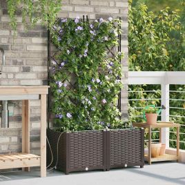 LIHRIDG Garden Planter 2 pcs Steel - Brown