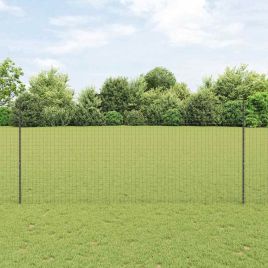 Fence Posts 10 pcs U-Channel Grey 140 cm Steel
