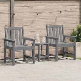 PAOFORD Garden Dining Chair 2 pcs Light 65.5x59x88 cm HDPE - Grey