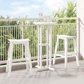 PAOFORD Bar Stool 2 pcs 52x43x73.5 cm HDPE - White