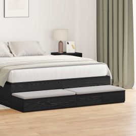 Bed Drawers Black Oak 150x36,5x16,5 cm Engineered Wood