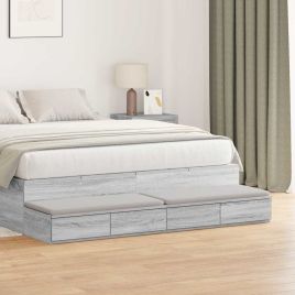 Bed Drawers - Grey Sonoma, 150 x 36.5 x 16.5 cm, Made of Engineered Wood