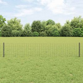 Euro Fence with 5 U Posts Grey 0.4x10 m Steel