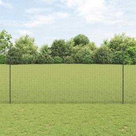 Welded Wire Fence with 22 U Posts Grey 1.5x25 m Steel