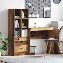 Desk with Storage Old Wood Engineered Wood
