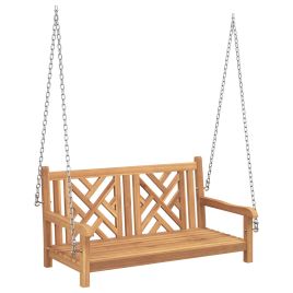 VOAHAL Swing Bench 114x60x64 cm Solid Teak Wood - Brown