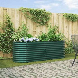NEMVALE Garden Raised Bed 240x80x81 cm Steel - Green