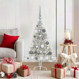 BRIWIN Artificial Pre-lit Christmas Tree Silver 120 cm PET