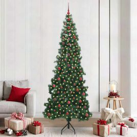 COZZIE Corner Artificial Christmas Tree Green 240 cm PVC and Metal