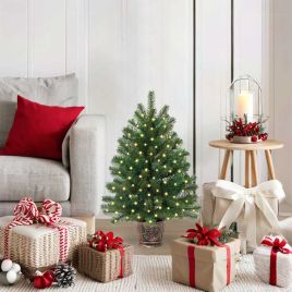 COZZIE Artificial Christmas Tree with 150 LEDs Green 65 cm PE and PVC