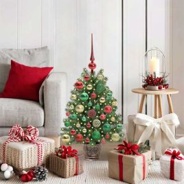 COZLYN Artificial Christmas Tree with 150 LEDs Green 75 cm PE and PVC