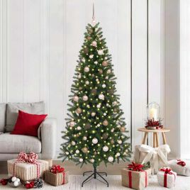 COZLYN Artificial Christmas Tree with 300 LEDs Green 210 cm PE and PVC