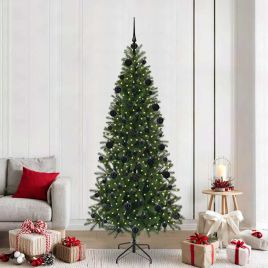 COZLYN Artificial Christmas Tree with 300 LEDs Green 210 cm PE and PVC