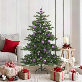 EMBERA Artificial Hinged Christmas Tree with 150 LEDs 150 cm PVC