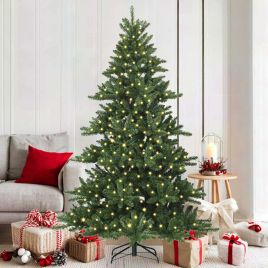EMBERA Artificial Hinged Christmas Tree with 300 LEDs 180 cm PVC