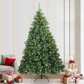 FIRILO Artificial Christmas Tree with 300 LEDs Green 240 cm PE and PVC