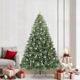 FIRILO Artificial Christmas Tree with 300 LEDs Green 210 cm PE and PVC