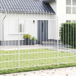 Garden Fence with Hoop Top White 10.2x2 m Steel