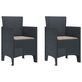 MEFORD Garden Chair 2 pcs Anthracite 53x49x85 cm Polypropylene