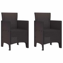 MEFORD Garden Chair 2 pcs 53x49x85 cm Polypropylene - Brown