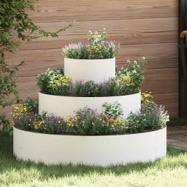 DASCOVE Garden Planter 90x90x20 cm Cold-rolled Steel - White