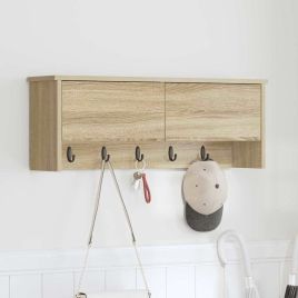 Wall-Mounted Coat Rack with Shelf Sonoma oak 80 x 20 x 30 cm