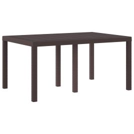 TARIDG Garden Dining Table 150x100x73 cm Poly Rattan - Brown