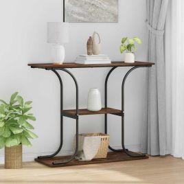 Console Table Smoked oak 101 x 35 x 80.5 cm Engineered wood