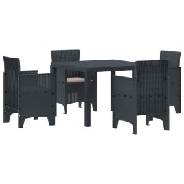ORHEAT Garden Dining Set 5 pcs Anthracite Polypropylene