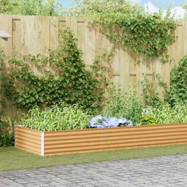 OLHCOVE Garden Raised Bed 775x100x36 cm Galvanised Steel