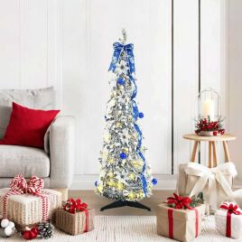 KRISEN Artificial Christmas Tree with 50 LEDs Green 120 cm PVC