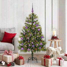 EVERIS Artificial Hinged Christmas Tree with Cones Green 150 cm