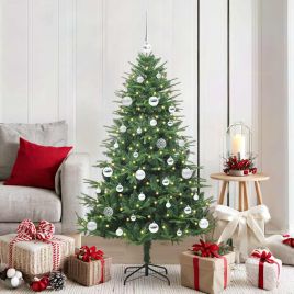 COSMER Artificial Pre-lit Christmas Tree with Ball Set Green 150 cm
