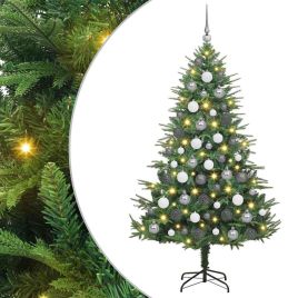 COSMER Artificial Pre-lit Christmas Tree with Ball Set Green 180 cm