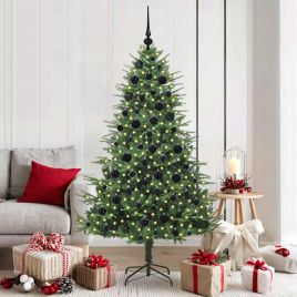 COSMER Artificial Pre-lit Christmas Tree with Ball Set Green 180 cm