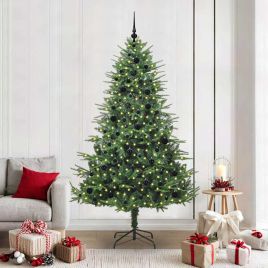 COSMER Artificial Pre-lit Christmas Tree with Ball Set Green 210 cm