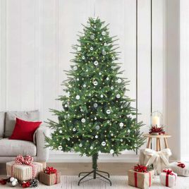 COSMER Artificial Pre-lit Christmas Tree with Ball Set Green 240 cm